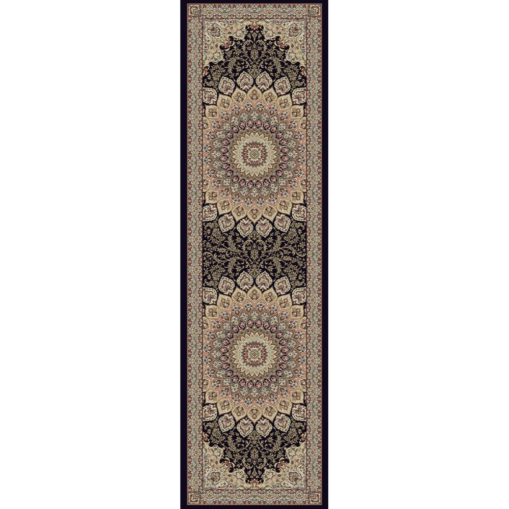 Dynamic Rugs 57090-3484 Ancient Garden 2.2 Ft. X 11 Ft. Finished Runner Rug in Navy